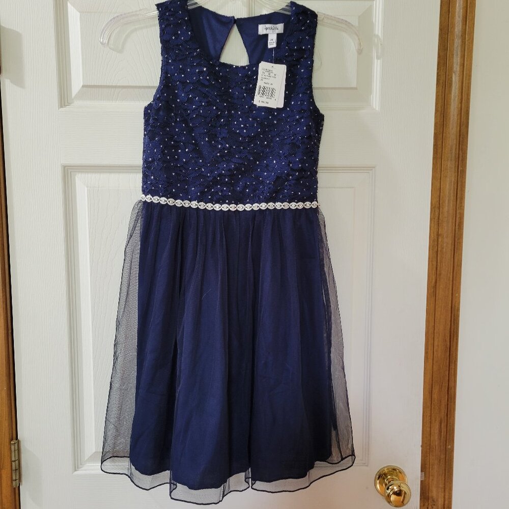 Speechless Navy Blue Kids Formal Dress